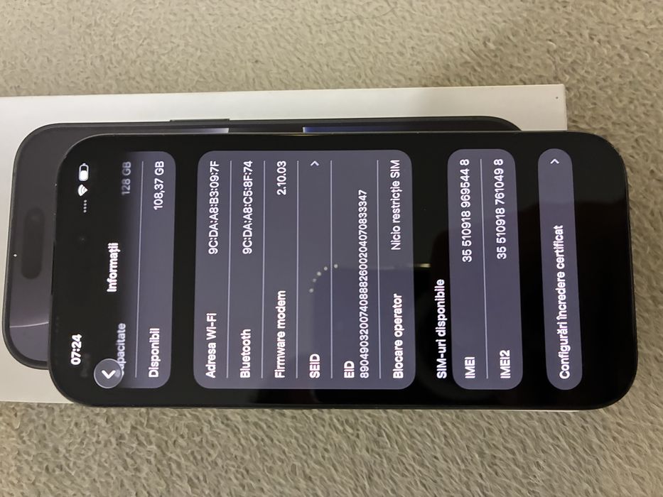 Vand schimb Iphone 16 PRO, cutie, garantie.