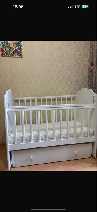 Детский кровать с матрацом