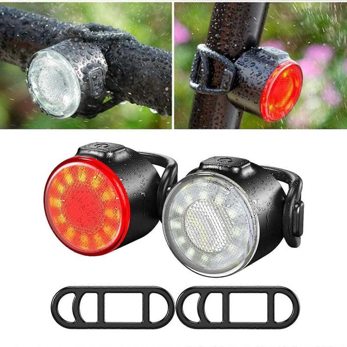 Комплект LED Фар и Стоп за велосипед с USB зареждане.