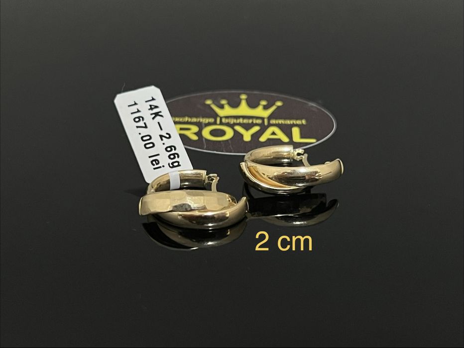 Bijuteria Royal CB : Cercei aur 14k 585  2,66 gr