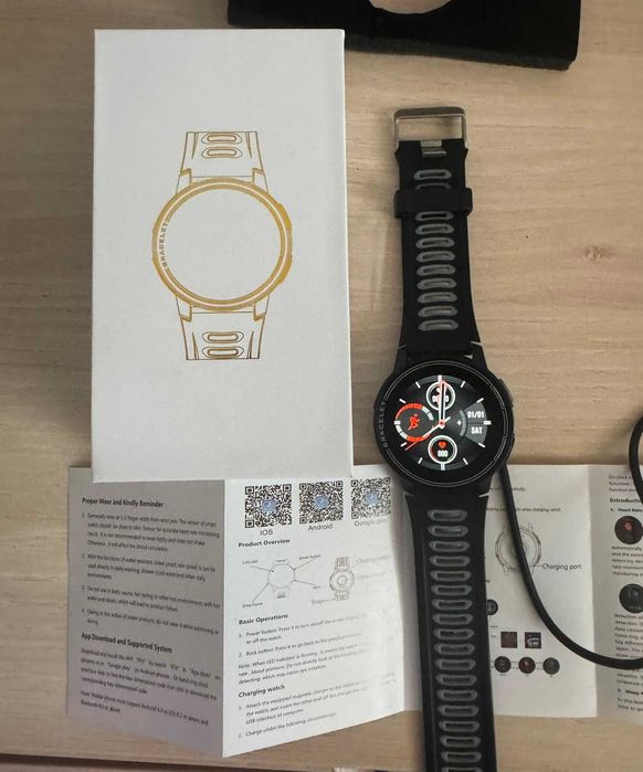 Smartwatch sport Android/iPhone — cu puls, notificări, FitPro, nou