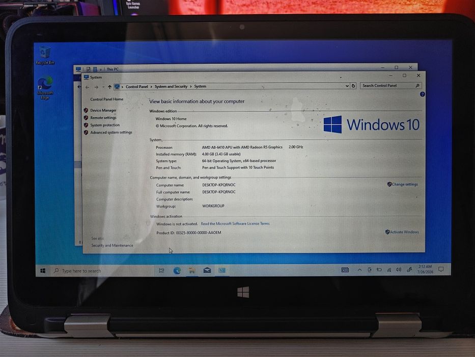 HP Pavilion X360 2in1