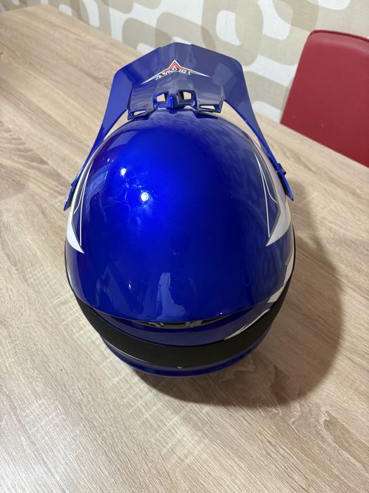 Casca Moto Full-Face FGN Albastra, Marimea L, Certificata DOT (Ochelari inclusi)