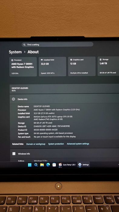 Lenovo Legion 5 Pro , Ryzen 7 5800H , RTX 3070 , RAM 32GB, 1.5TB SSD