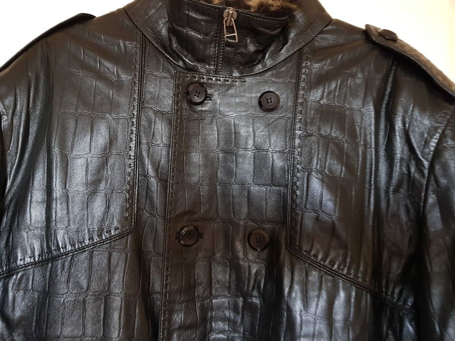 СПЕШНО Мъжко палто от естествена кожа и косъм EU size 60 (X-Large ½)