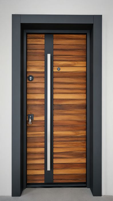 Входна врата за къща - BROWN WOOD