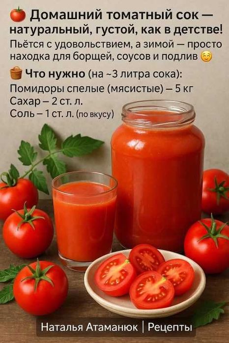 Pomidor soki Halol, pok tayyorlangan