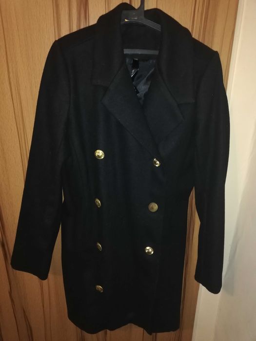 Палто черно вълна вталено размер М Евис