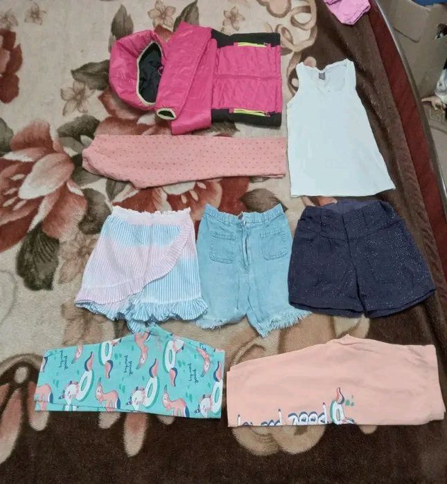 Lot 122-128 fetita geaca pantaloni scurti