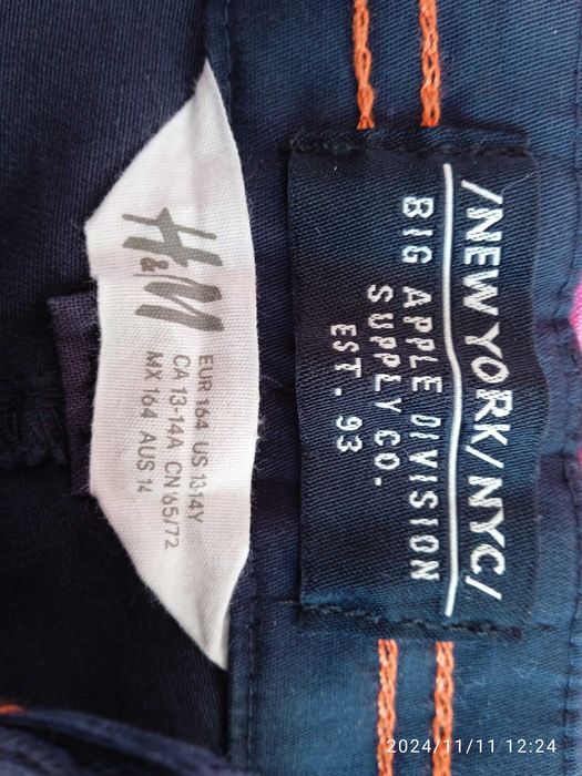 Панталон Н&М, син, момче 13, 164см