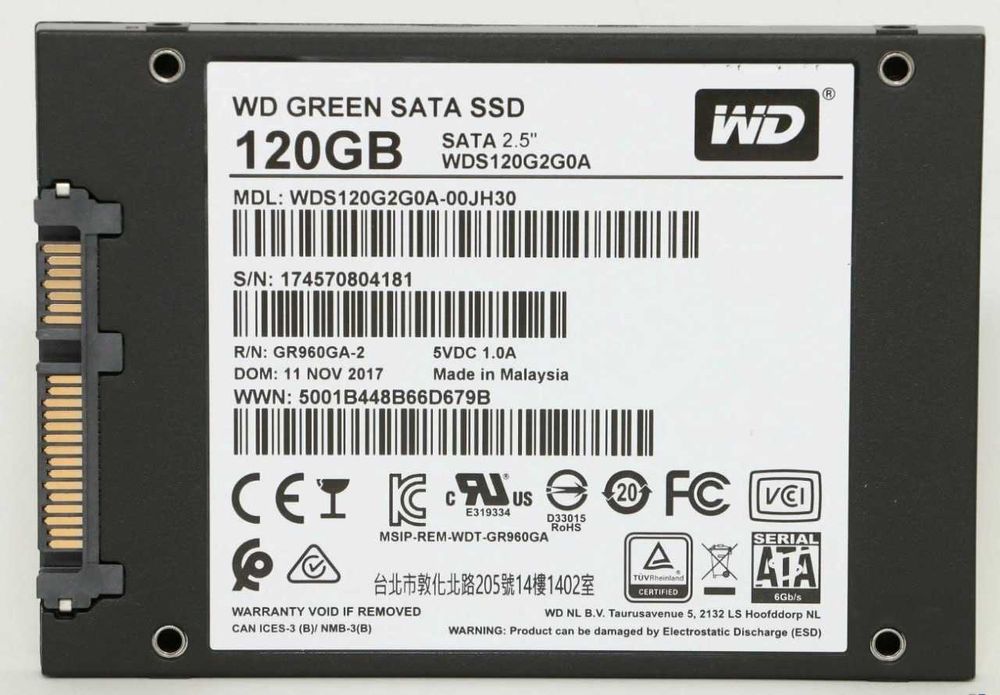 Новые SSD WD 120gb, 240gb