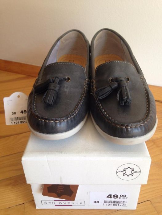 Нови дамски обувки от естествена кожа, размер 38