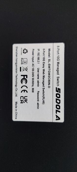 Switch de rețea Sodola 8 port 10G cu gestionare web