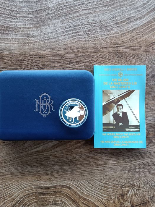 Monedă BNR cu certificat argint pur