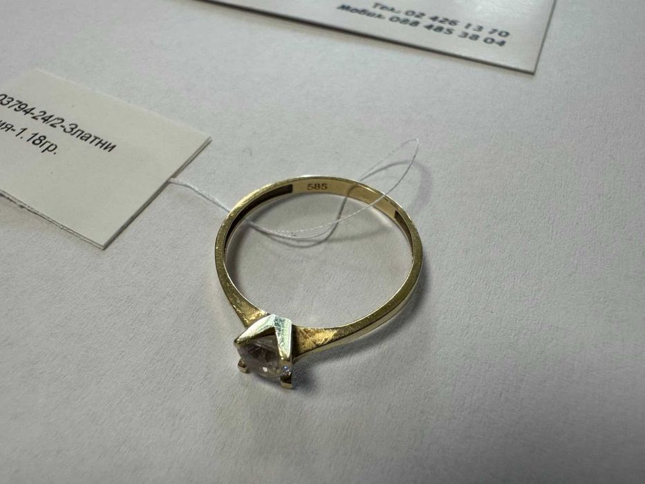 Златен Пръстен 1.18гр  Размер 56