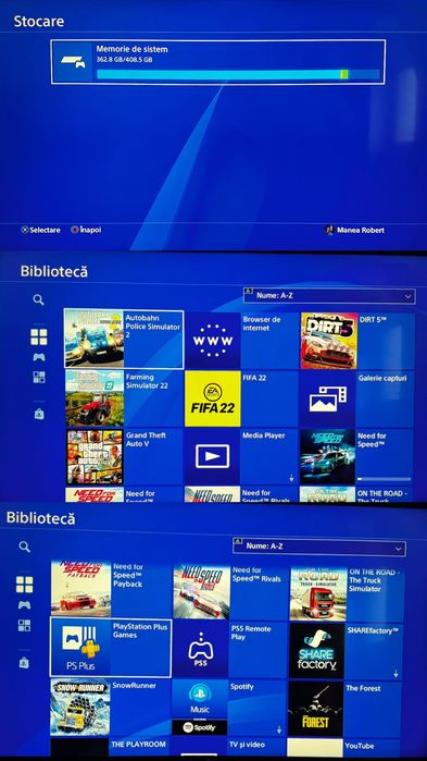 PlayStation 4 Slim 500GB + 2 Controllere + Jocuri Incluse