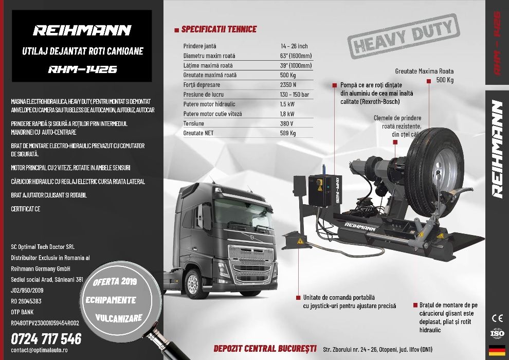 Masina dejantat roti camioane REIHMANN RHM 1426