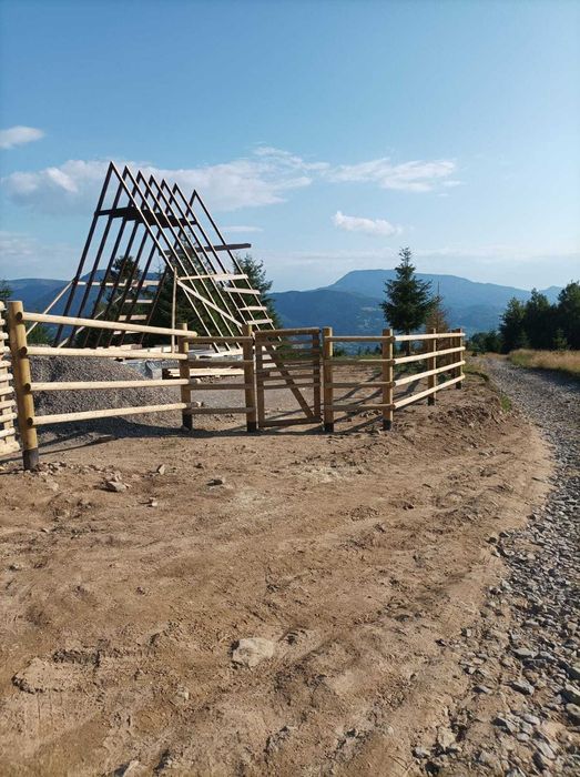 Gard din lemn rotund rustic tratat! - TIP RANCH AMERICAN - BARE