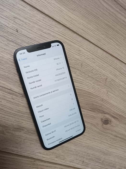 iPhone 12 Negru 256gb impecabil