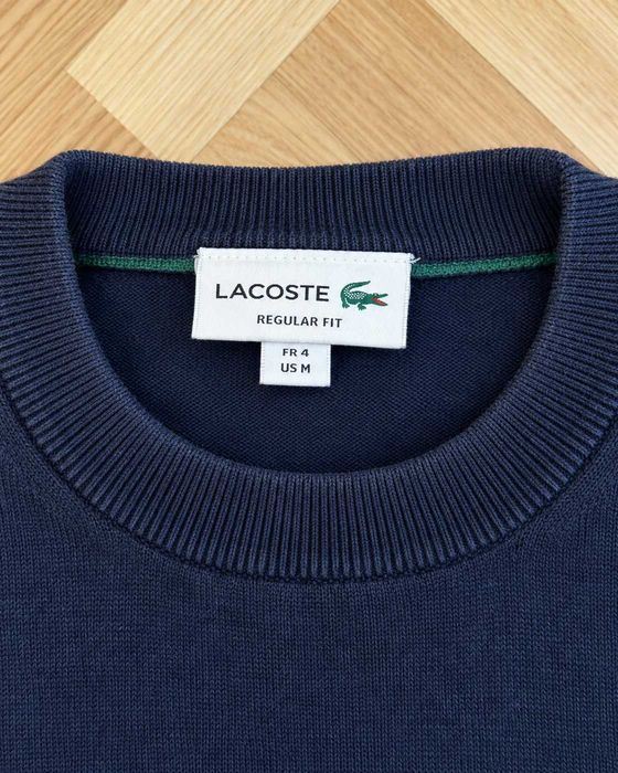 Pulover Lacoste din bumbac, bleumarin, Regular Fit, Mărimea M