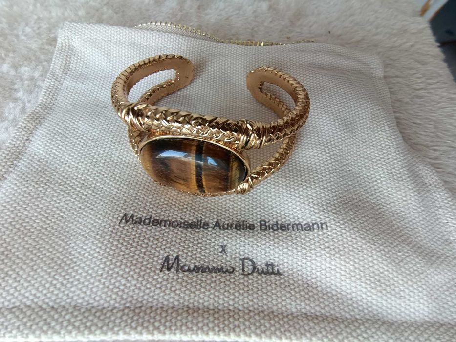 Оригинална дизайнерска гривна Aurélie Bidermann × Massimo Dutti – тигрово око
