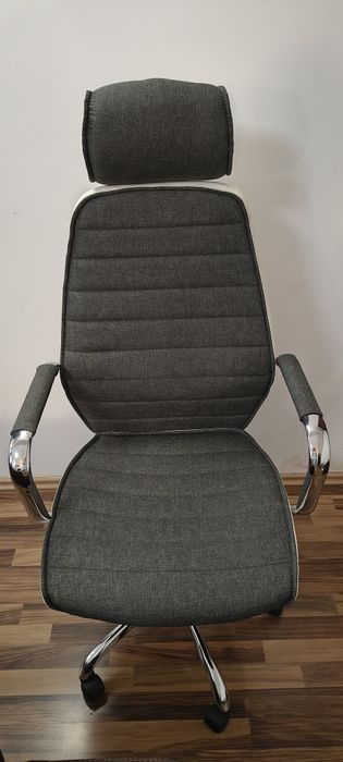 Scaun de birou ergonomic Kring Walter, cu tetiera, stofa + piele eco