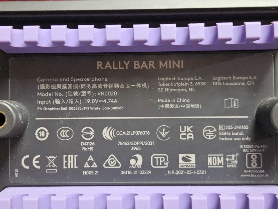 Logitech Rally Bar Min Camera,Videochat,videoconferinta Wireless4K,TOP