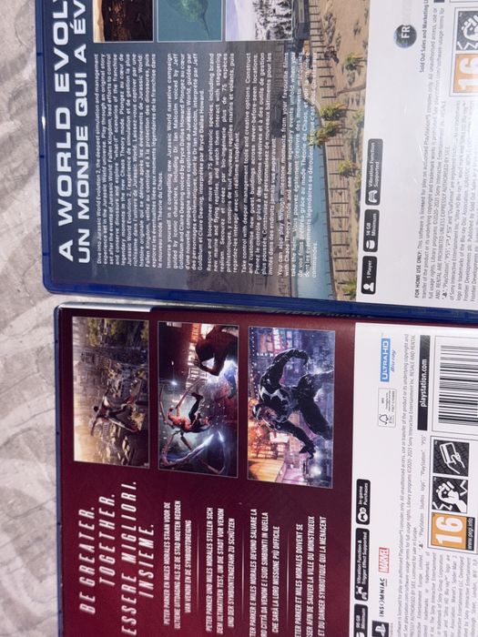 Jocuri de ps5 , spiderman 2 si jurrasic world evolution 2