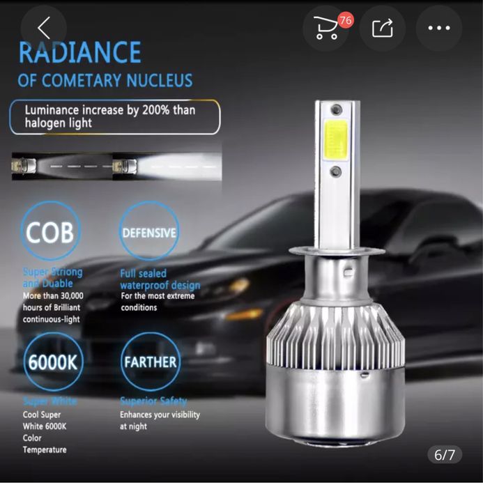 Becuri led H7 H11 H4 H8 H1 noi