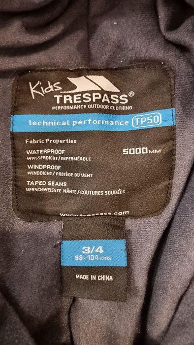 Pantaloni ski copii Trespass TP50 104cm 5/6 ani