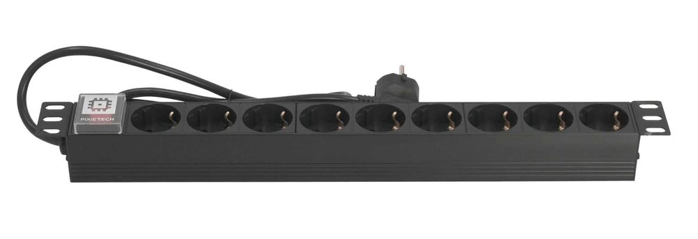 Блок электрических розеток на 9 гнезд Schuko, шнур питания 1,8 м