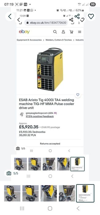 Esab Aparat sudura Aristo Tig 4000i TA4 Tig/Wig Professional