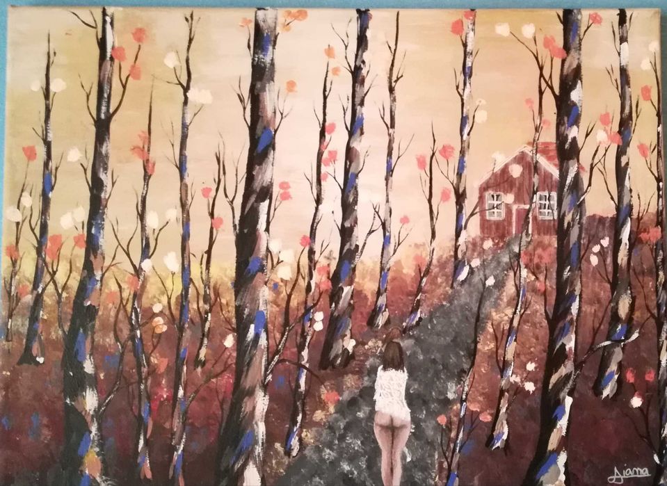 Doua picturi semnate-Fata ratacita 40x30, verificare colet