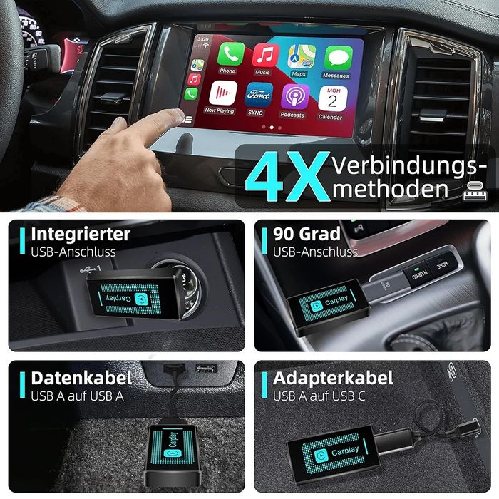 Безжичен CarPlay USB адаптер за iPhone и Apple CarPlay