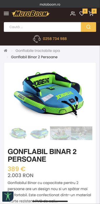 Saltea gonflabila tractabila Jobe Binar 2 persoane