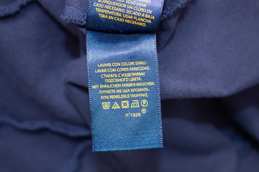 Polo Ralph Lauren оригинална рокля с яка тъмно синя бродирано пони 16 год./XS