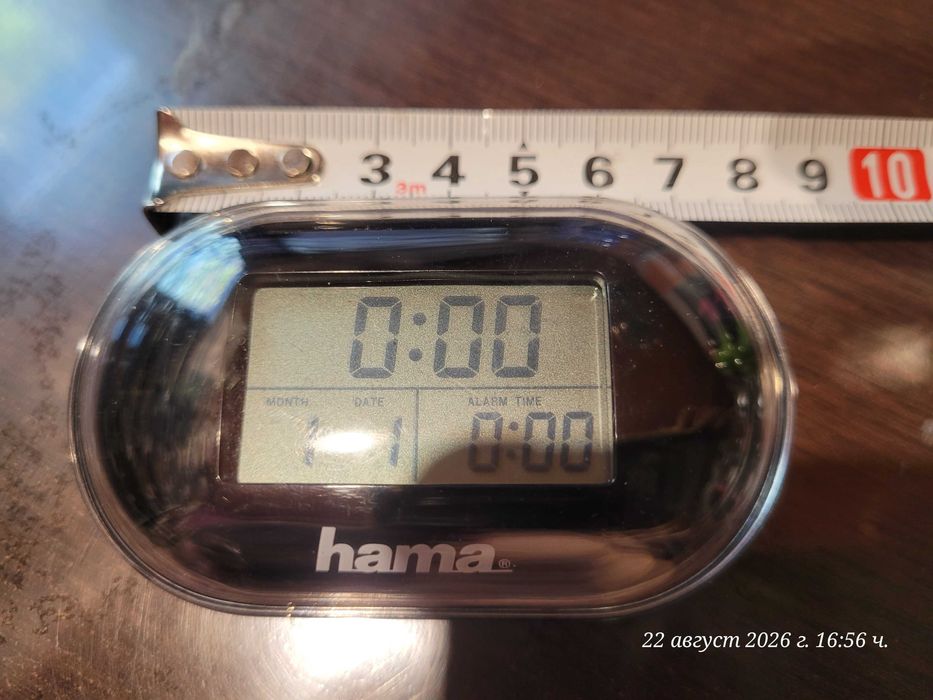 компактен дигитален будилник Hama Fashion, показва и температура ,