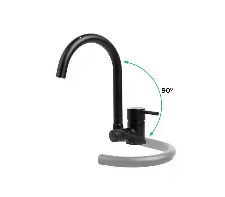 Черен Сгъваем смесител за Кухненска Мивка за монтаж пред прозоре 4700