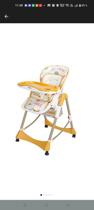 Scaun pentru masa copil Wunderkid Loofy, Alb/Portocaliu