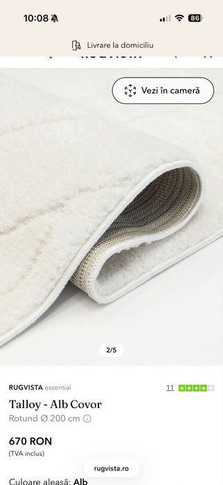 Covor rotund 200 cm Rugvista