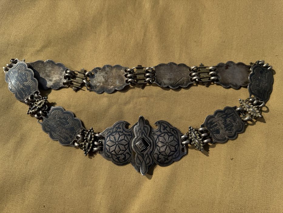 Антикварный серебряный женский ремень 19 века