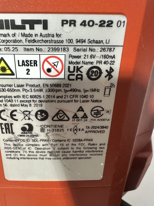 Laser Hilti PR 40-22 nuron dubla panta