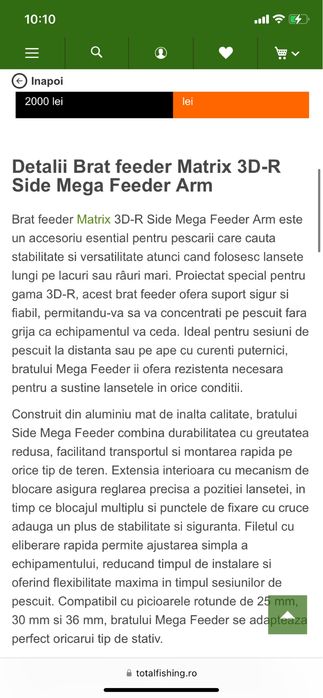 Brat feeder Matrix 3D-R Side Mega Feeder Arm