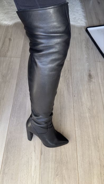 Кожанные ботфорты