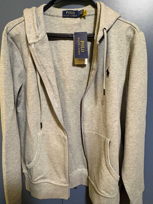 Polo Ralph Lauren сив суичър с цип и качулка