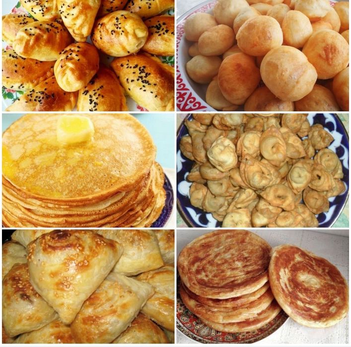 бауырсаки,плов,манты,самса