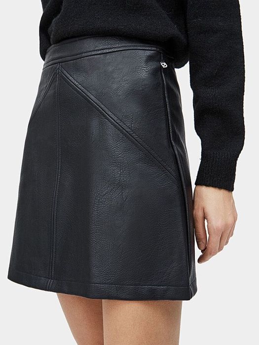 Pepe Jeans сет кожена пола и блуза с буфан ръкав