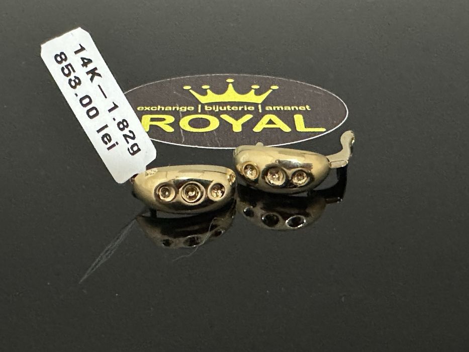 Bijuteria Royal CB :  Cercei dama aut 14K 585%  1,82 gr