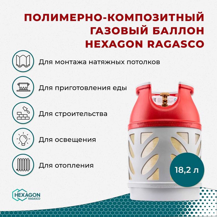 Легкие Норвежские газовые баллоны  Hexagon 12,5л-33,5л гарантия 2 года