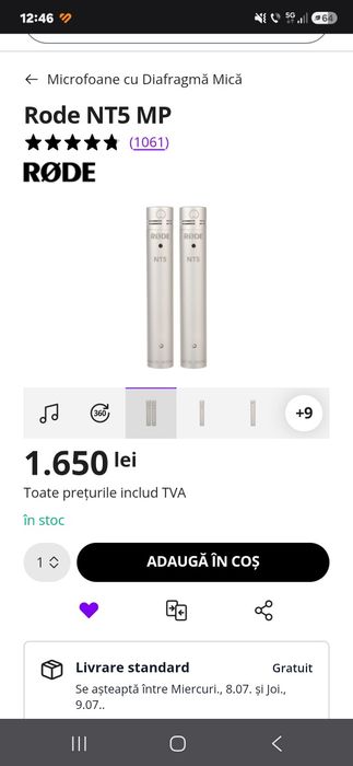 MICROFOANE CONDERNSER RODE NT5 MP – Pereche calibrată (Matched Pair)